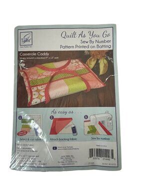 June Tailor Quilt As You Go Casserole Caddy Kit Sew By Number Printed Batting Ne